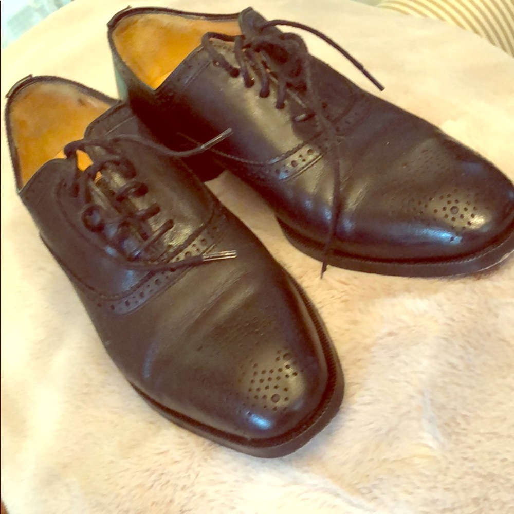John Fluevog Black Leather Oxfords